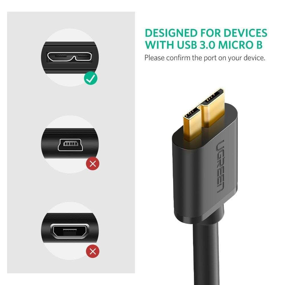 UGREEN USB 3.0 A Male to Micro USB 3.0 Male Cable 0.5m (Black) 10840