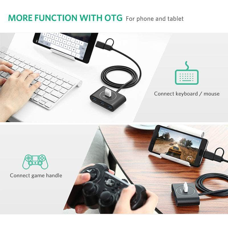 UGREEN USB 3.0 Hub With Type C port Black 1M (40850)