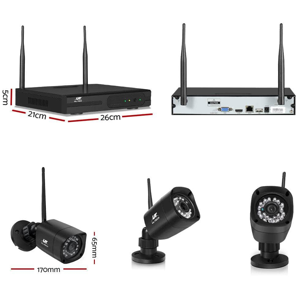 UL-tech 6 Square Wireless Security Cameras Kit 1TB