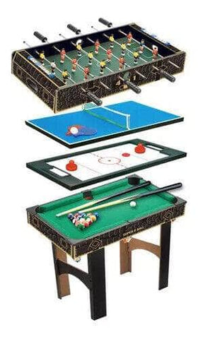 Ultimate 4-in-1 Game Table for Soccer, Foosball, Pool, and Hockey Fun!