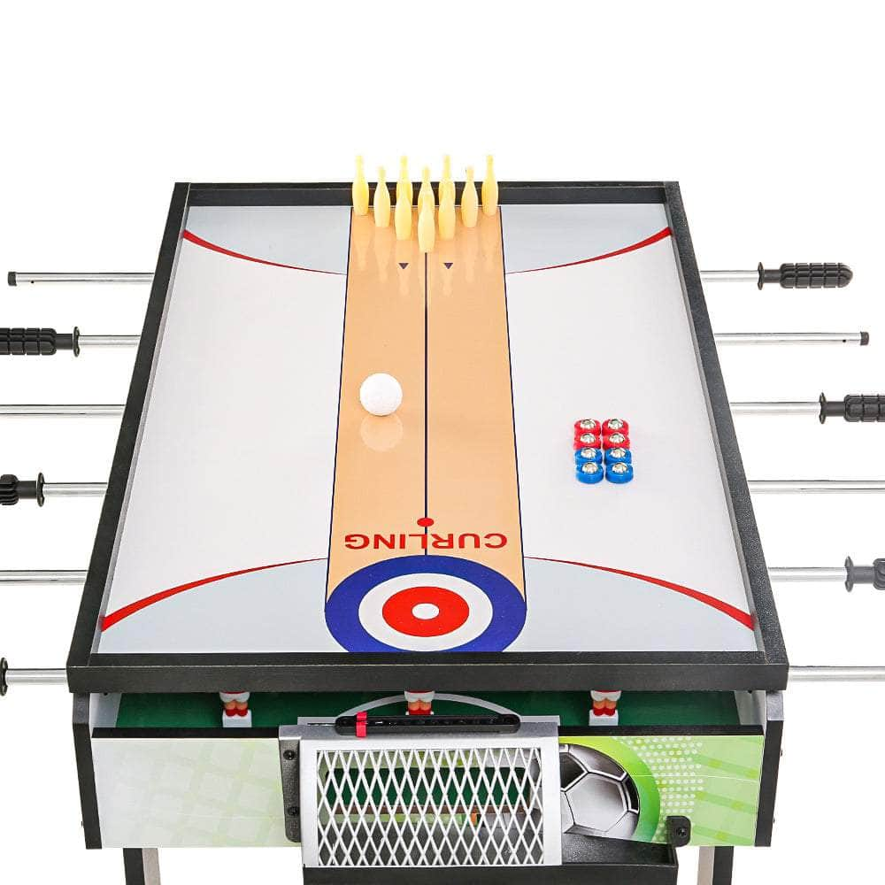 UltimateGameHub: 4-in-1 Soccer, Table Tennis, Bowling, Shuffleboard Fun