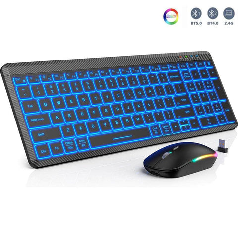 Ultra-Thin Wireless Backlit Keyboard & Mouse Combo - Rechargeable