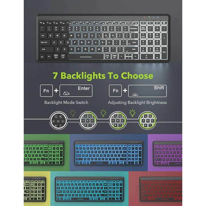 Ultra-Thin Wireless Backlit Keyboard & Mouse Combo - Rechargeable