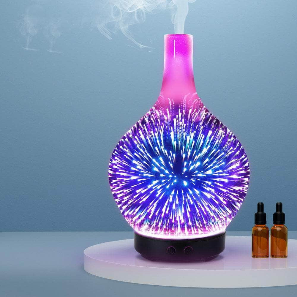 Ultrasonic Aroma Aromatherapy Diffuser 3D Light Oil Firework Humidifier