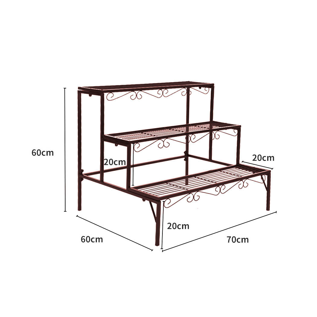 Stylish Plant Stand 3 Tier Rectangle