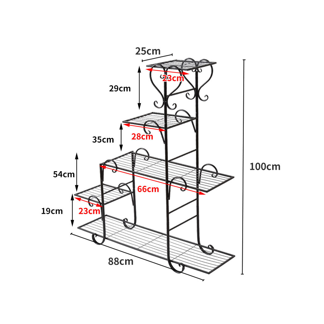 Plant Stand Outdoor Indoor Metal - Black