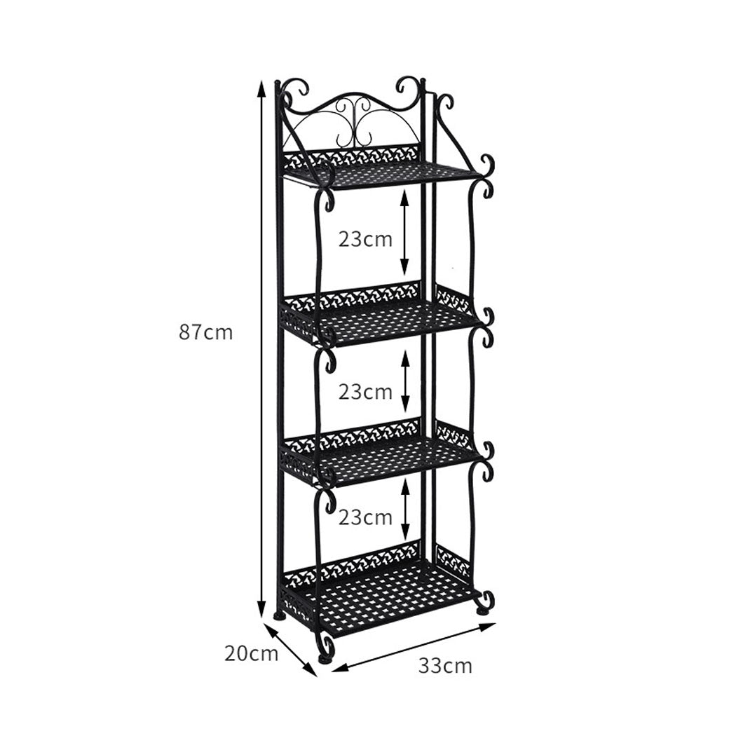 Plant Stand 4 Tiers Outdoor Indoor Black