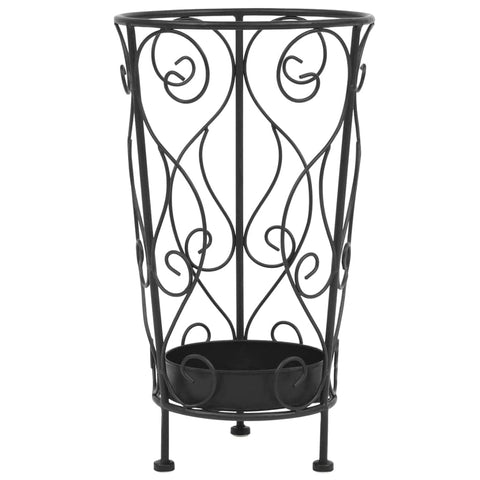 Umbrella Stand Vintage Style Metal Black