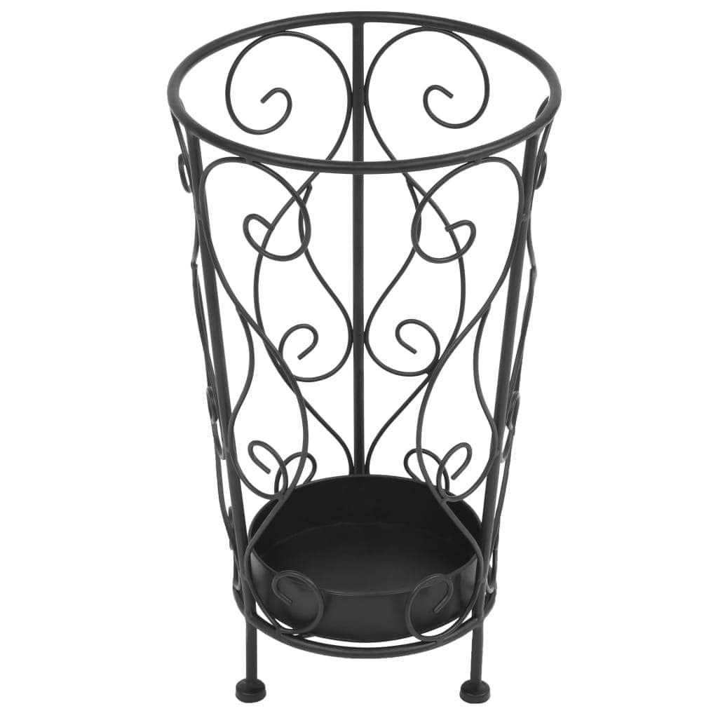 Umbrella Stand Vintage Style Metal Black