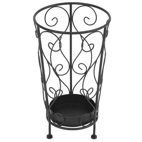 Umbrella Stand Vintage Style Metal Black