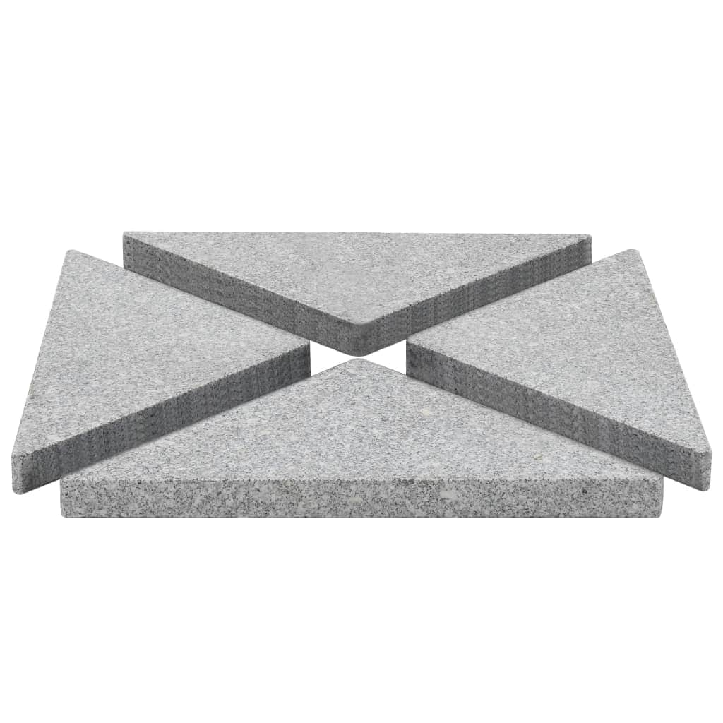 Umbrella Weight Plates 4 pcs Grey Granite Triangular 60 kg