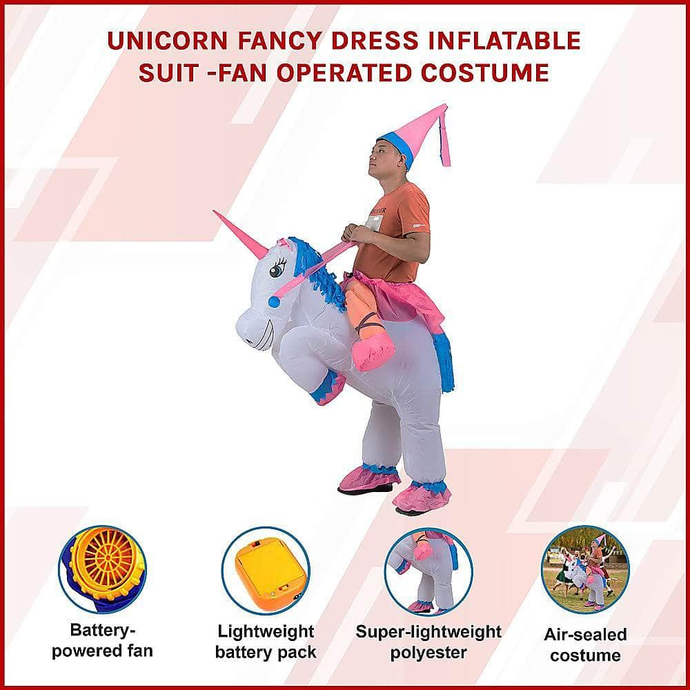 Unicorn Fancy Dress Inflatable Suit -Fan Operated Costume