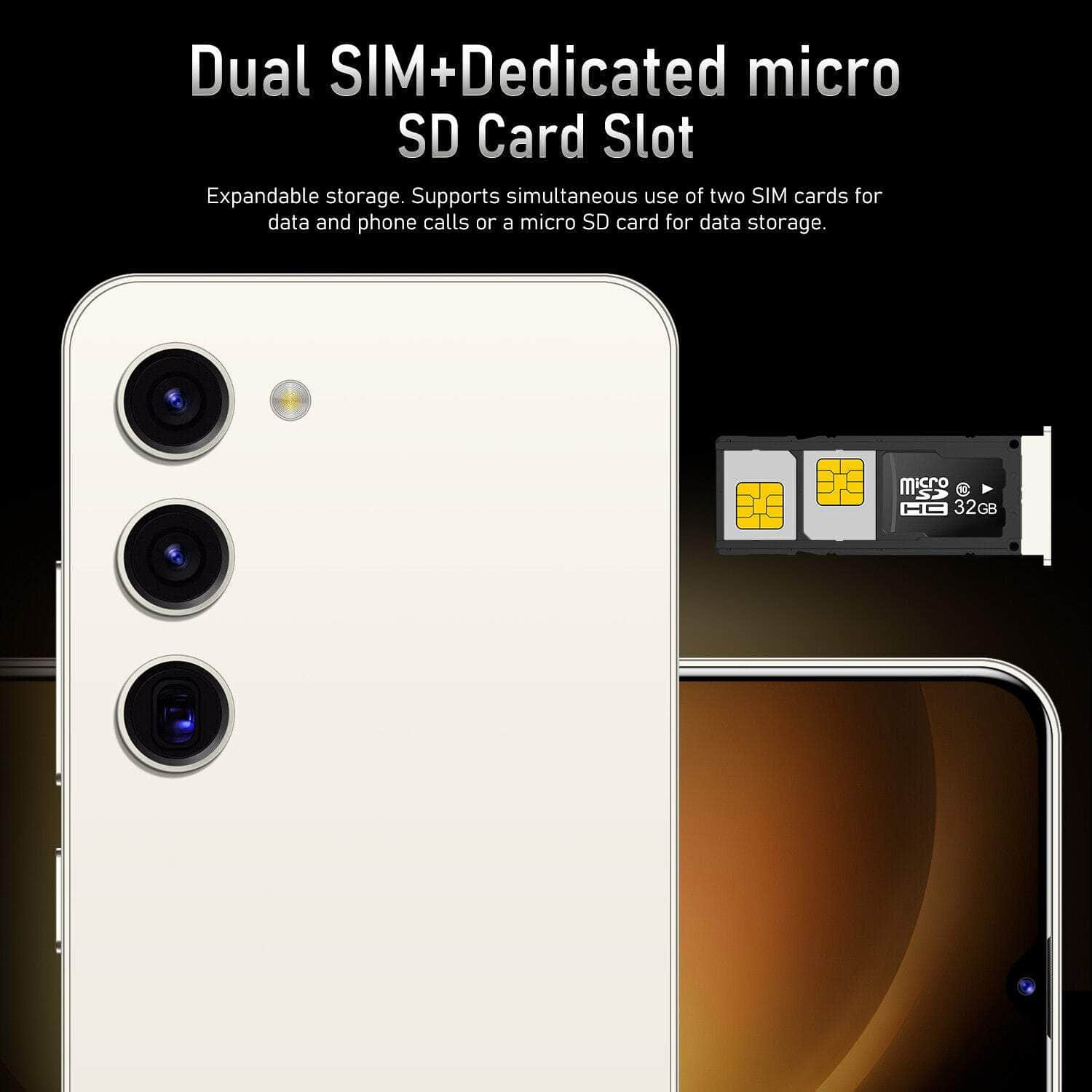 Unlocked Dual-Sim Mobile 3GB+32GB Smartphone 3000Mah AU S23 4G Ultrathin Phone