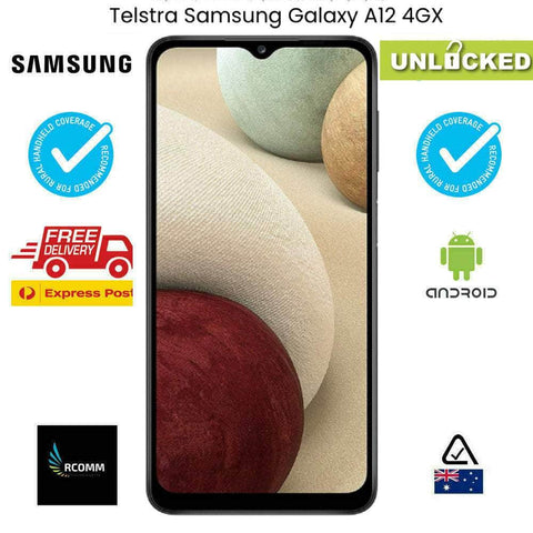 UNLOCKED Samsung Galaxy A12 (128GB/4GB, 48MP, 5000Mah, 6.5'',Blue Tick) Aus Stk