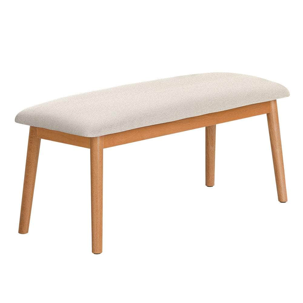 Upholstered Dining Bench - Oak Seat Cushion Furniture (106cm)