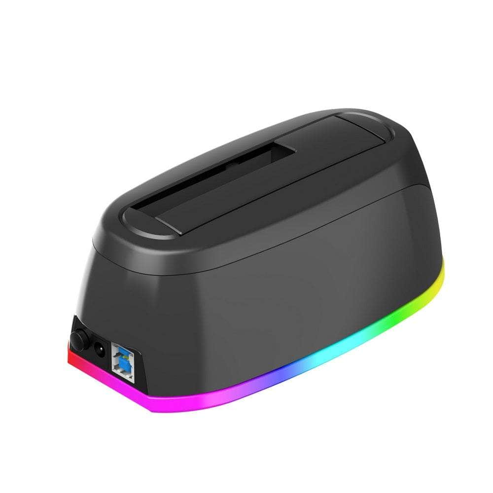 USB 3.0 Docking Station for 2.5 and 3.5 SATA Drive with RGB Lighting