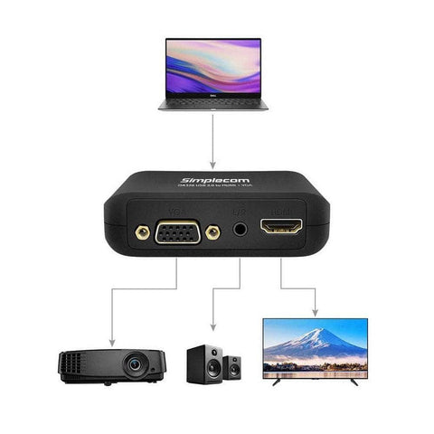 Usb 3.0 To Hdmi + Vga Video Adapter With 3.5Mm Audio Full Hd 1080P