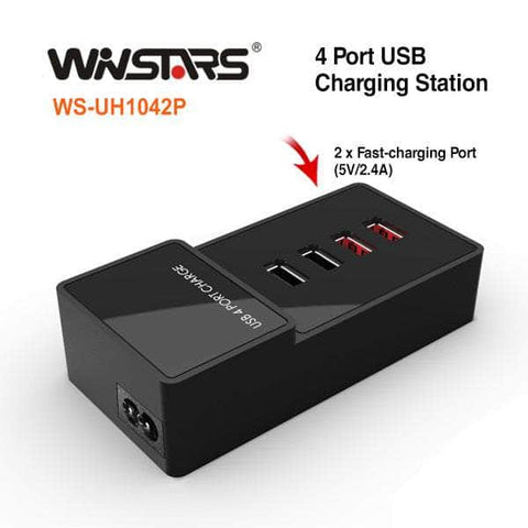 Usb 4-Port Charging Station (Ws-Uh1042P)