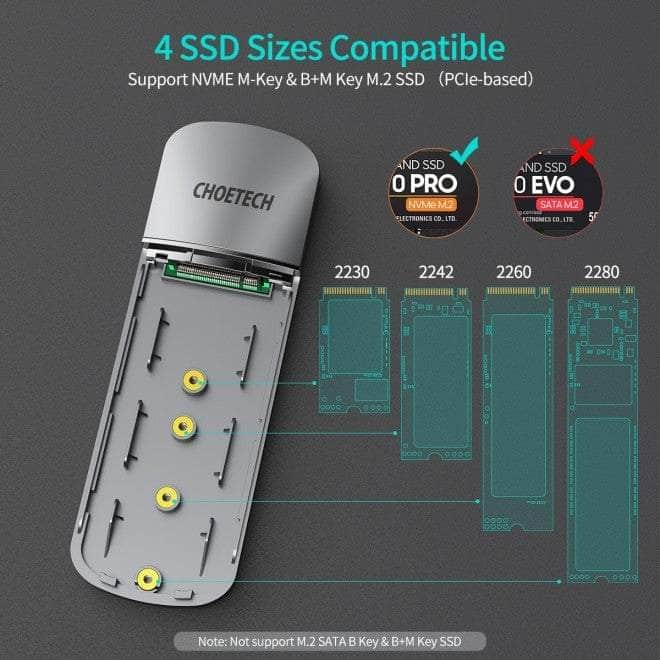 Usb-C To M.2 B-Key Hard Drive Enclosure (10Gbps)