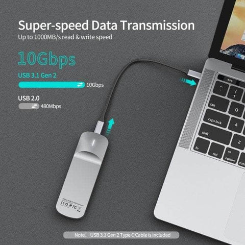 Usb-C To M.2 B-Key Hard Drive Enclosure (10Gbps)