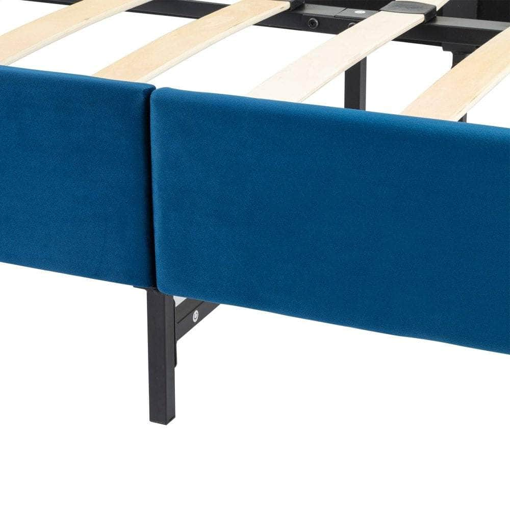 Velvet Blue Bed Frame  Double