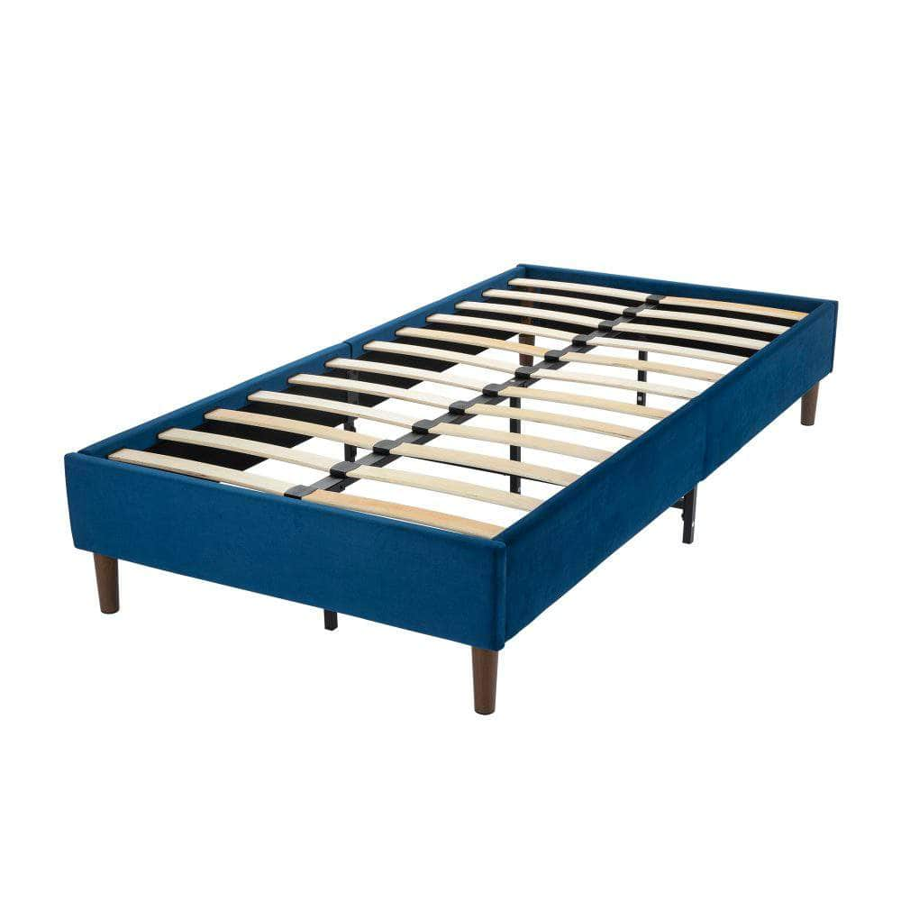 Velvet Blue Bed Frame  Double