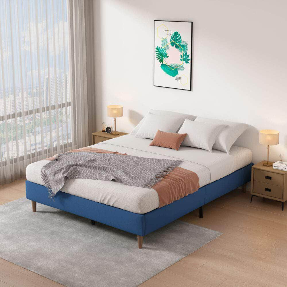 Velvet Blue Bed Frame  Double