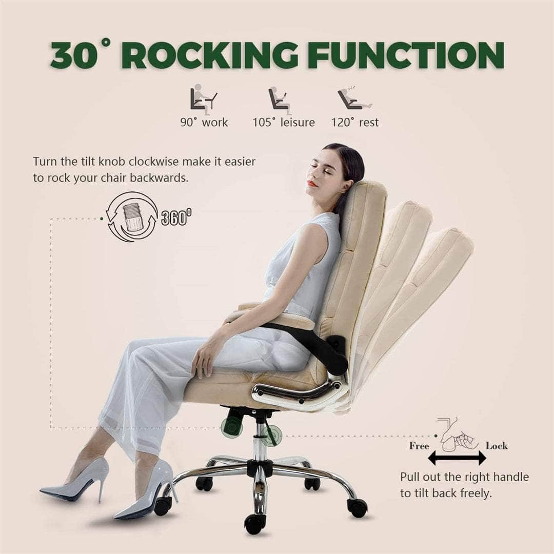 Velvet Home Ergonomic Swivel Adjustable Tilt Angle And Flip-Up Arms Office Chair