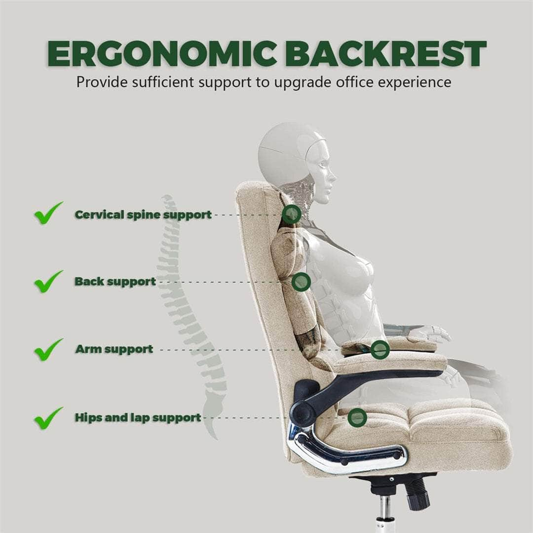 Velvet Home Ergonomic Swivel Adjustable Tilt Angle And Flip-Up Arms Office Chair