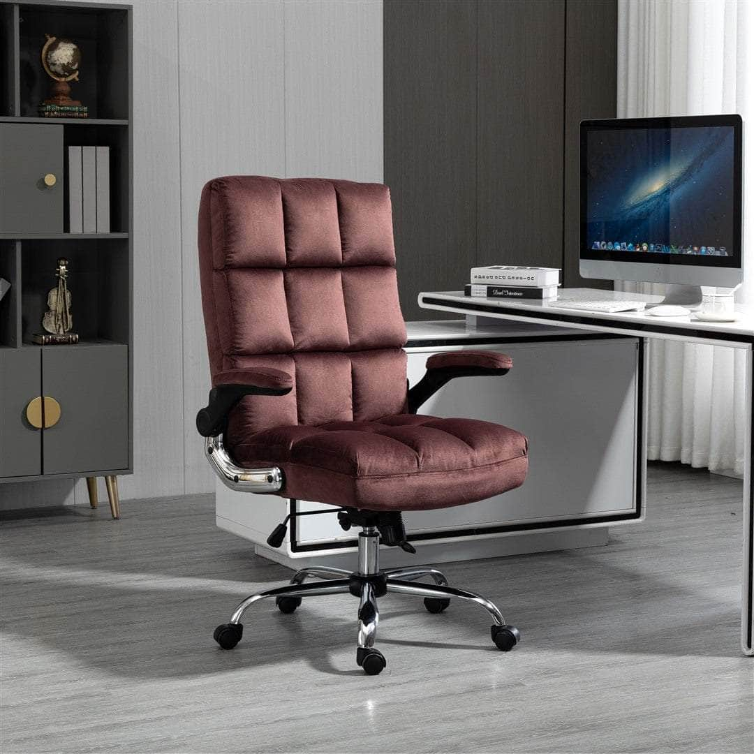 Velvet Home Ergonomic Swivel Adjustable Tilt Angle And Flip-Up Arms Office Chair