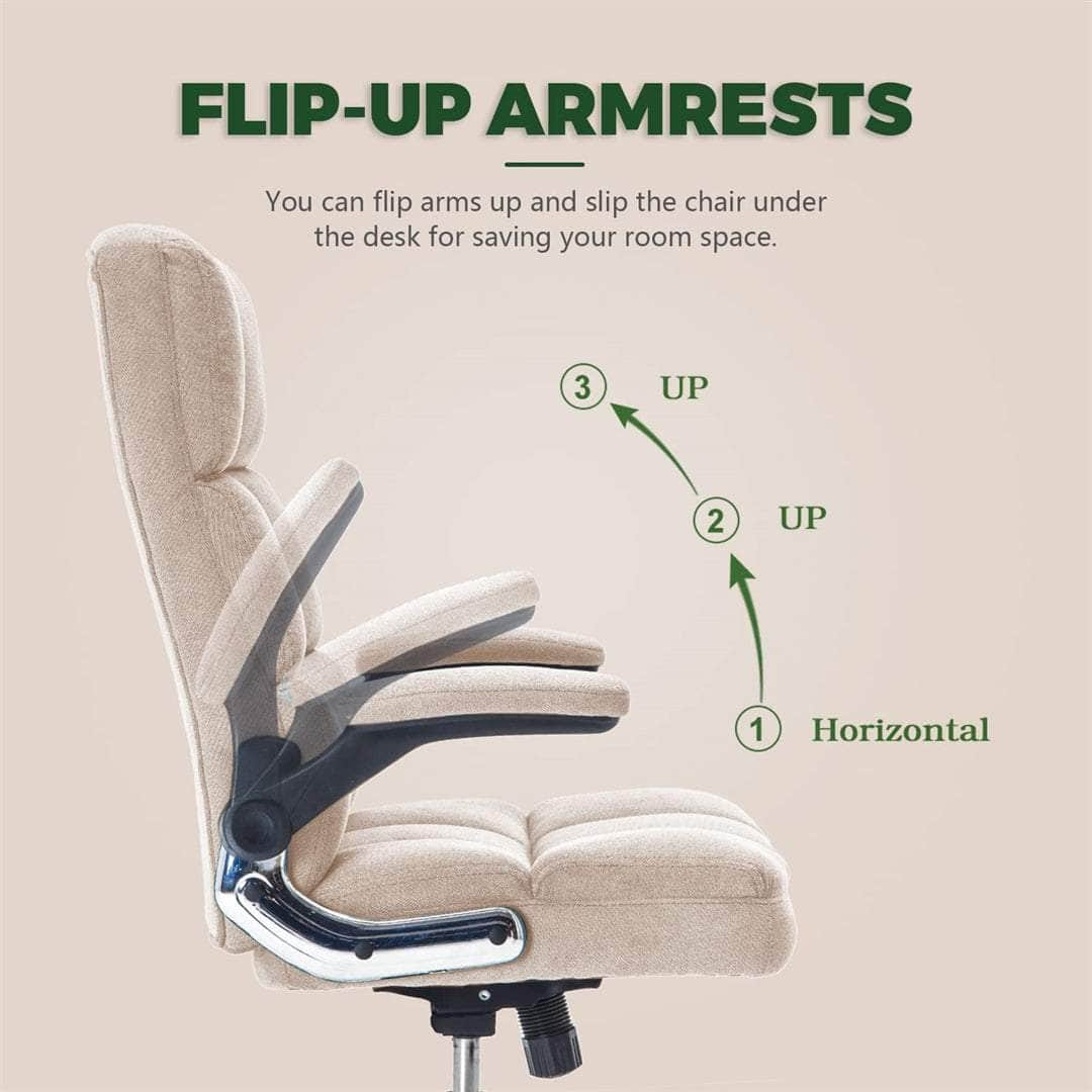 Velvet Home Ergonomic Swivel Adjustable Tilt Angle And Flip-Up Arms Office Chair