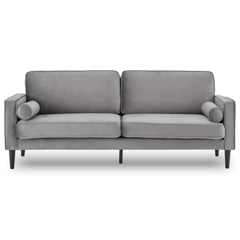 Velvet Sofa Bed Couch Furniture Lounge Suite Seat Grey