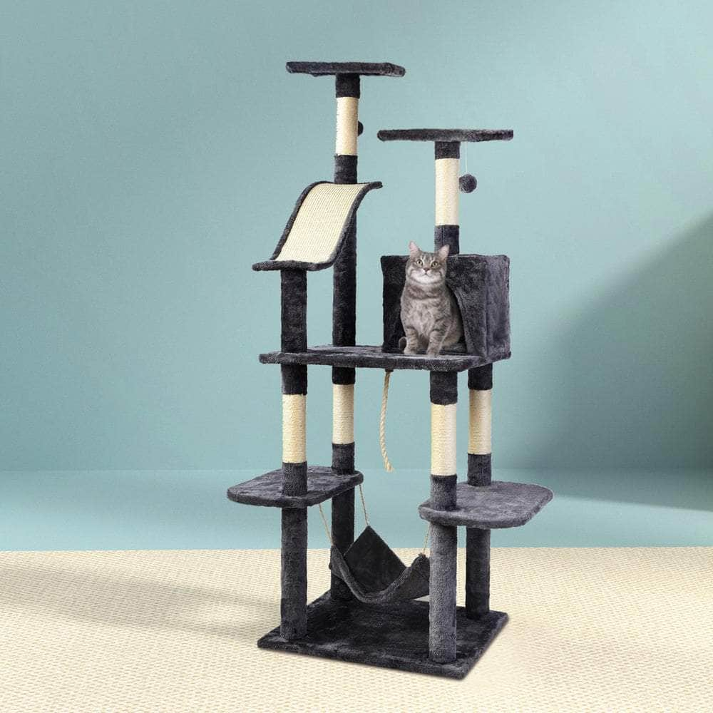 Versatile 171cm Wooden Cat Tree with Scratching Post