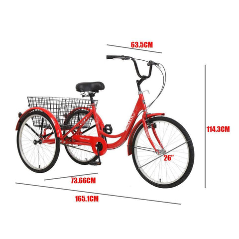 Versatile 26-Inch Adult Tricycle - 7-Speed with Lock Tool