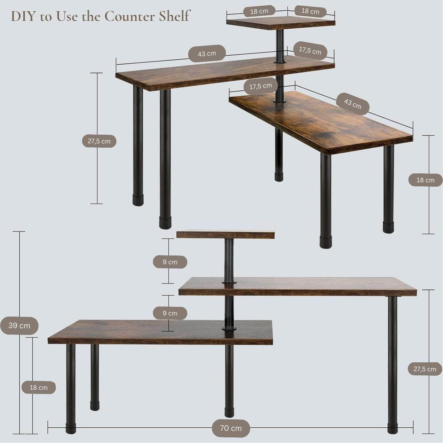 Versatile 3-Tier Wooden Corner Shelf - Kitchen Spice Rack