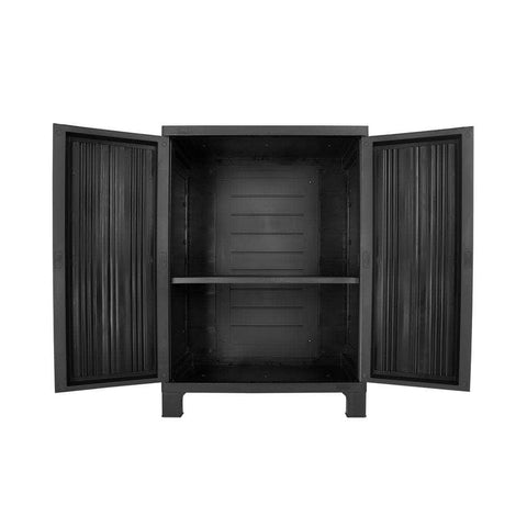 Versatile and Adjustable Outdoor Storage Cabinet: Black Box for Garden and Garage