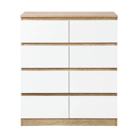 Versatile and Chic: White Wooden Dresser Table with Spacious Drawers