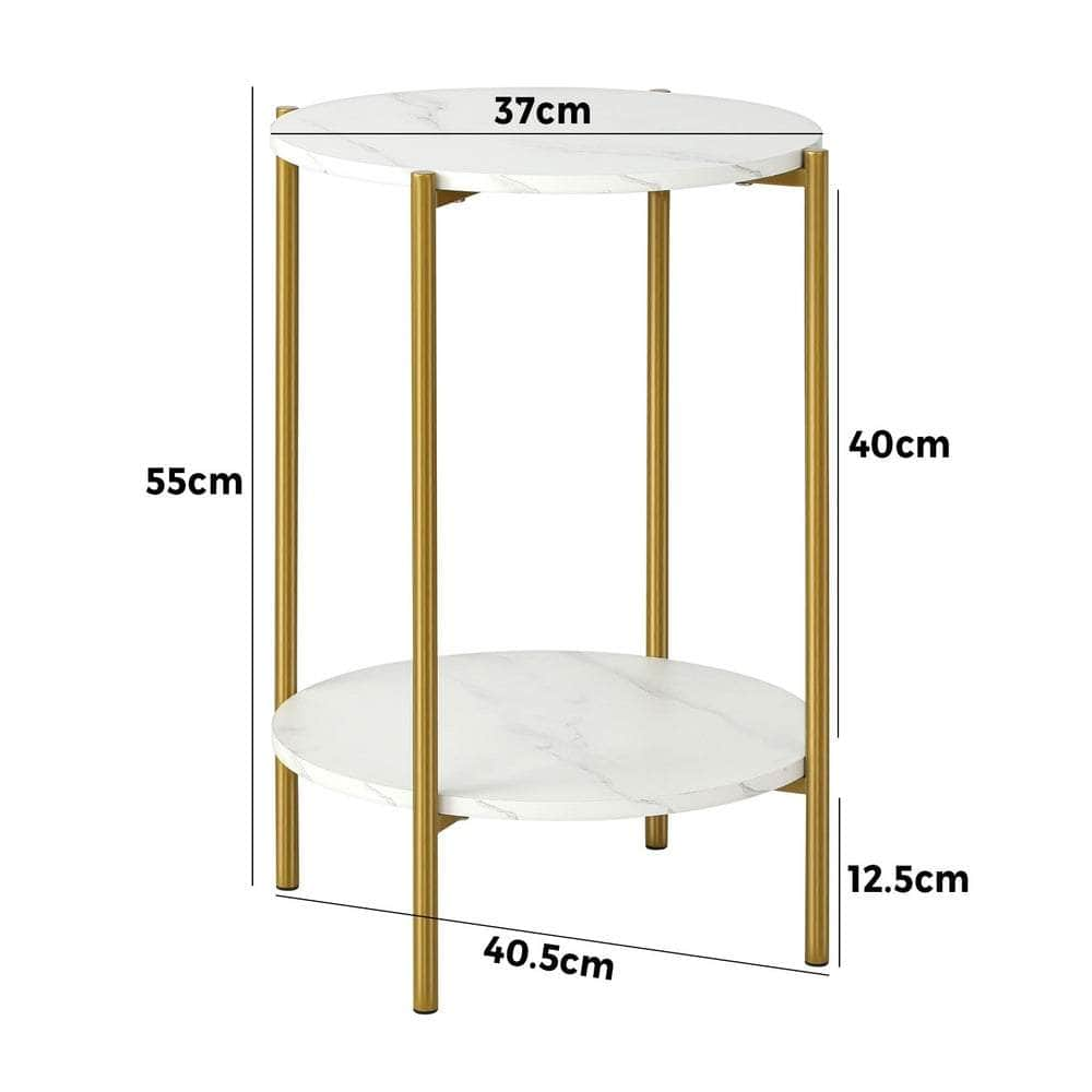 Versatile Bedside Table: Round Side Table with Storage