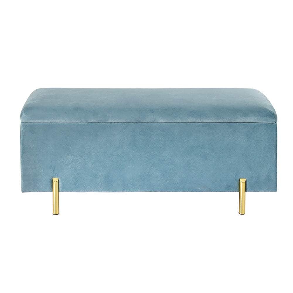 Versatile Blue Ottoman Blanket Box: Stylish