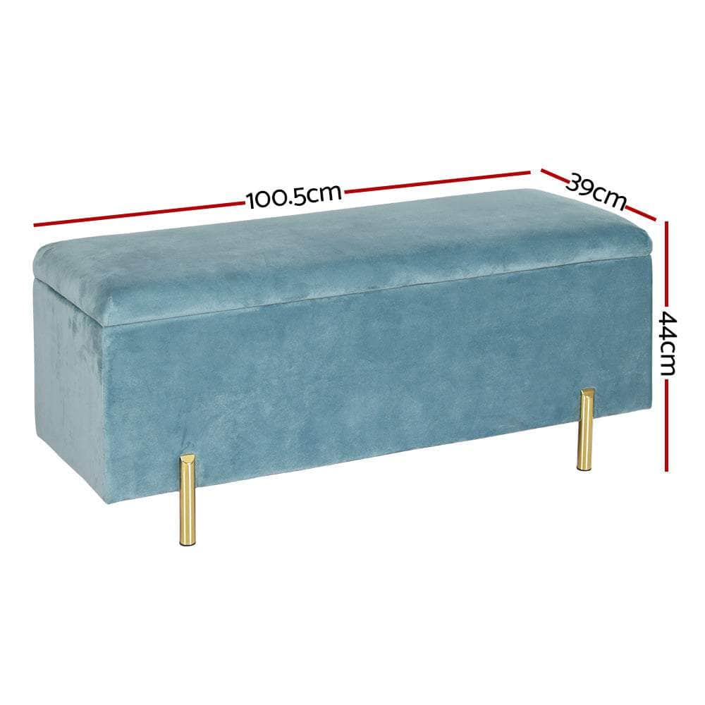 Versatile Blue Ottoman Blanket Box: Stylish