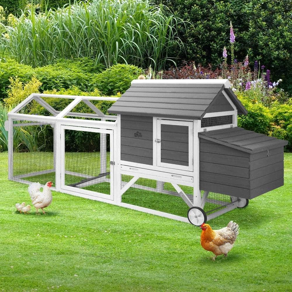 Versatile Chicken Coop and Rabbit Hutch Combo: Spacious Shelter for Pets