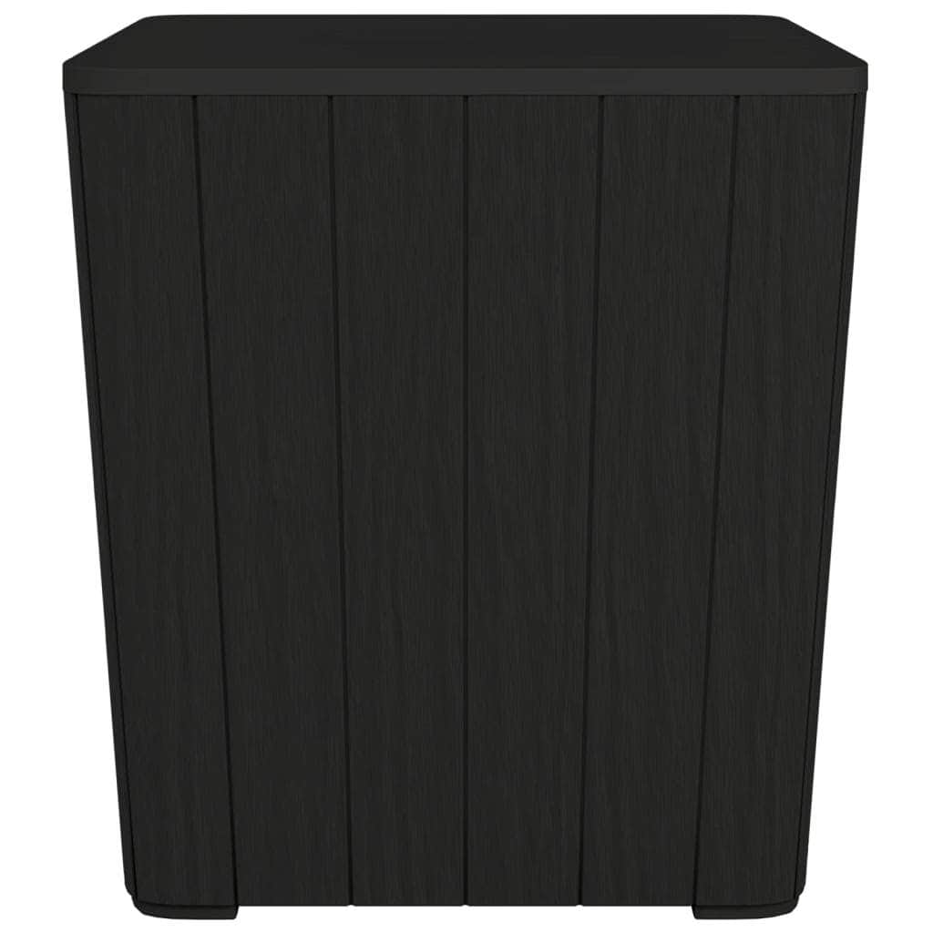 Versatile Opulence: Black Polypropylene Garden Table with Detachable Lid