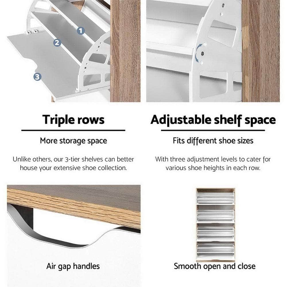 Versatile White Shoe Rack Cabinet - 60 Pairs