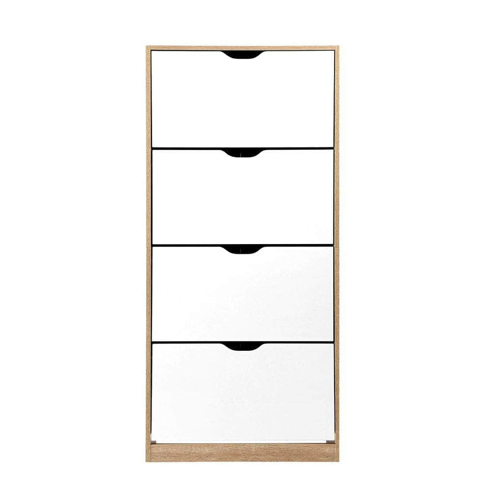 Versatile White Shoe Rack Cabinet - 60 Pairs