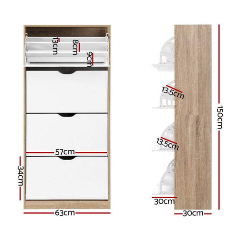 Versatile White Shoe Rack Cabinet - 60 Pairs