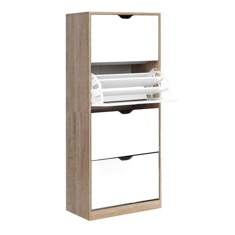 Versatile White Shoe Rack Cabinet - 60 Pairs