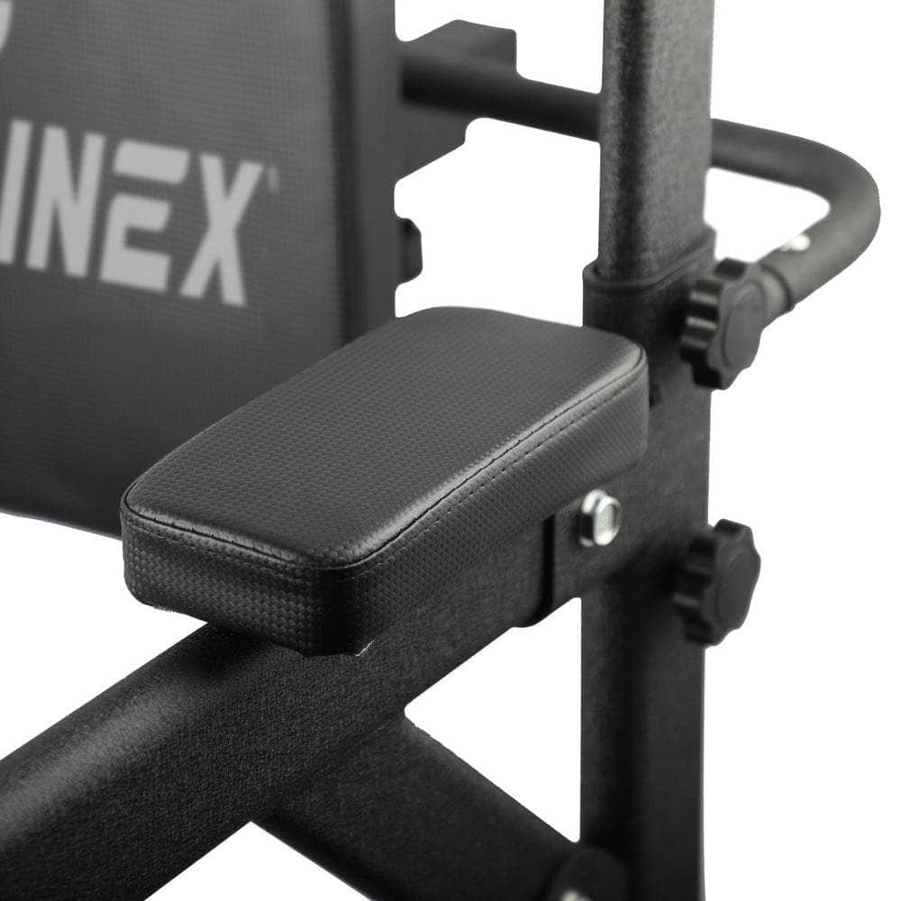 Versatile Workout Hub: Power Tower with Integrated Weight Bench and Pull-Up Bar