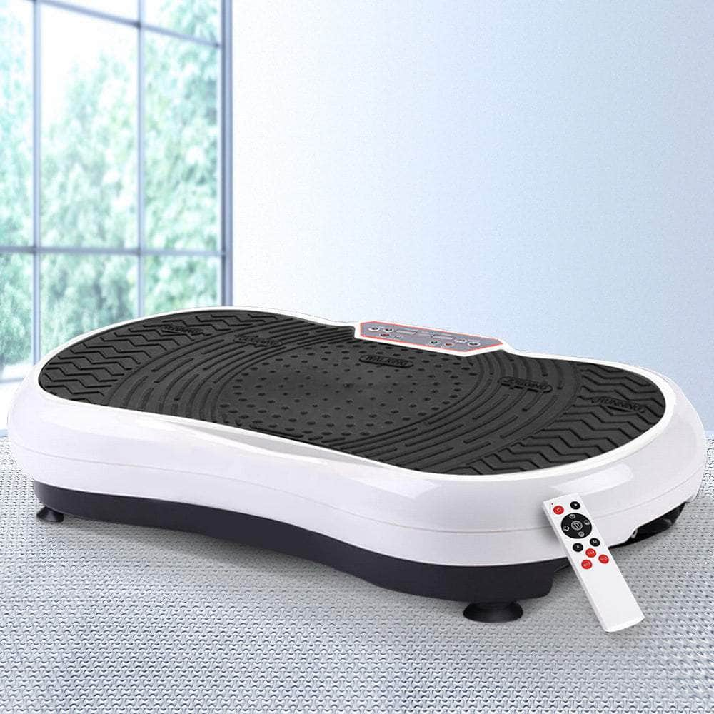 Vibration Machine Platform Vibrator Resistance Rope Home Fitness White