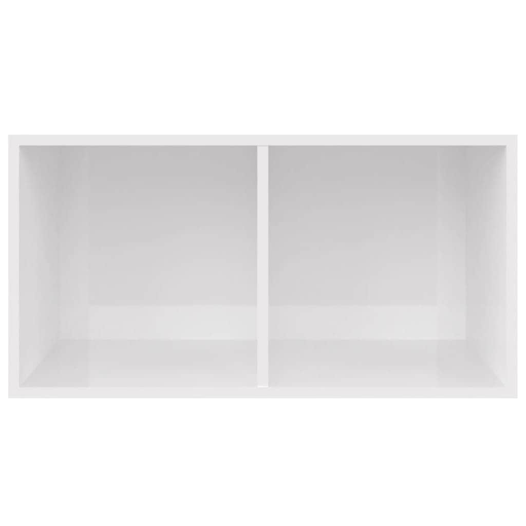 Vinyl Storage Box High Gloss White Chipboard