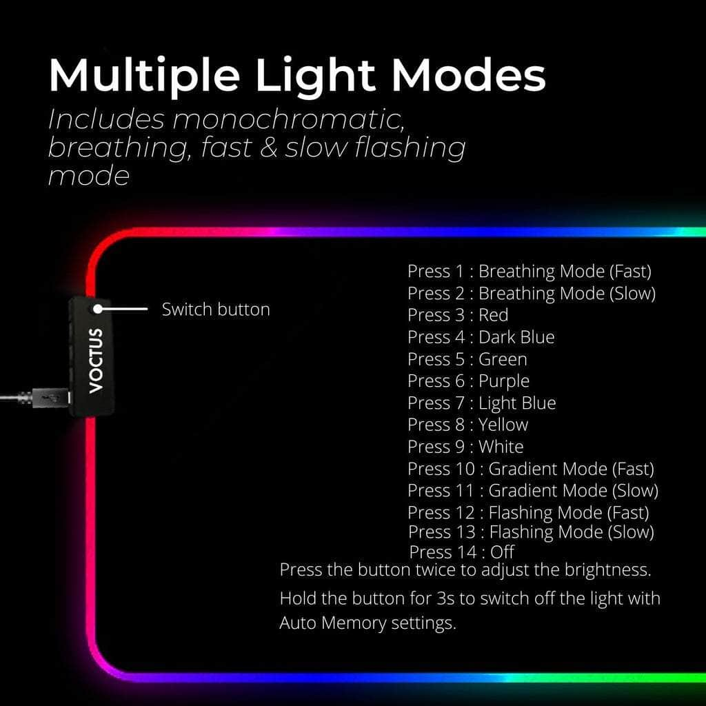 Voctus RGB Mouse Pad 4 USB Ports 900x400x4mm